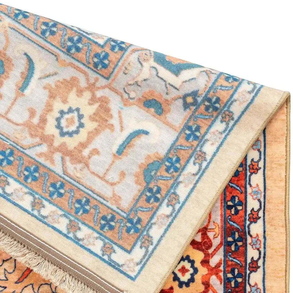 فرش ماشینی سنتی طرح 25cs0260 طلایی 1000 شانه